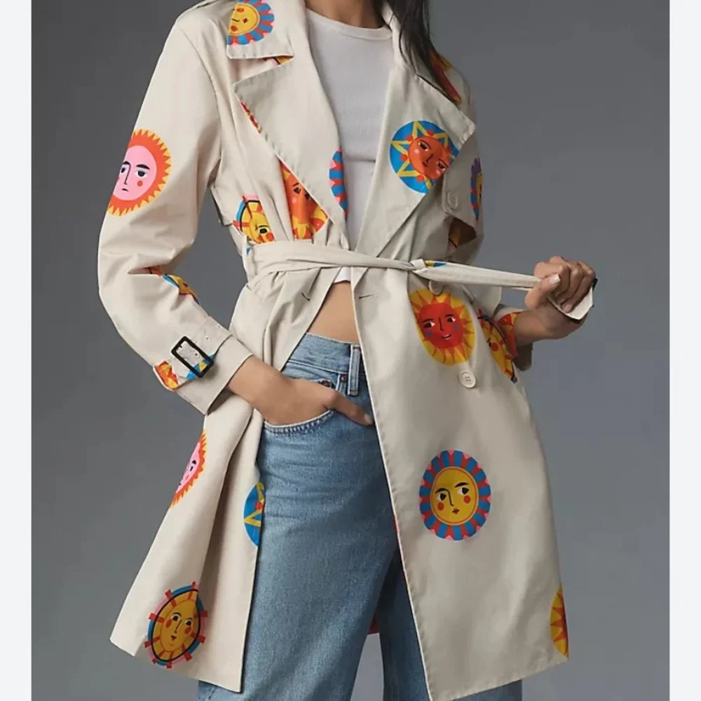 SOLD ⭐️ Anthropologie - PEPA Loves Basic Trench with Boho vibe ☀️ - Picture 3 of 13